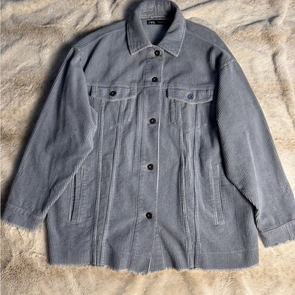 Zara Light Gray Corduroy Jacket